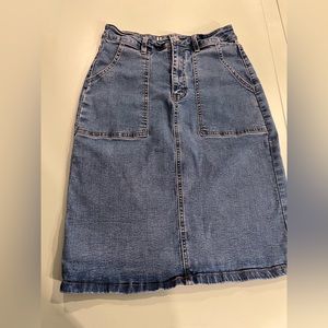 Navy blue - Jean skirt knee length